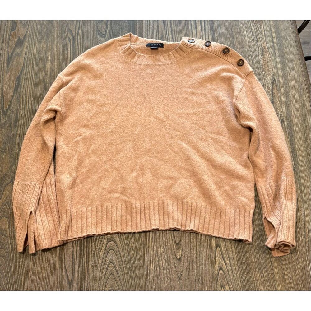 Sanctuary Womens On Arrival Sweater Shoulder Button Pullover L14307 Camel Size M
